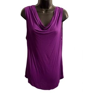 Fashionomics Rich Purple Sleeveless Blouse